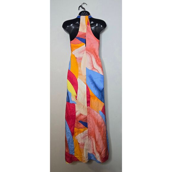 Banana Republic Linen Blend Twist Back Maxi Dress Size XL NWT Missing Belt - Picture 4 of 7